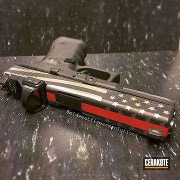 Cerakoted Thin Red Line Us Flag Finish On This Glock 17