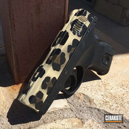 Powder Coating: Leopard Print,Graphite Black H-146,Smith & Wesson,Pistol,Burnt Bronze H-148,Light Sand H-142