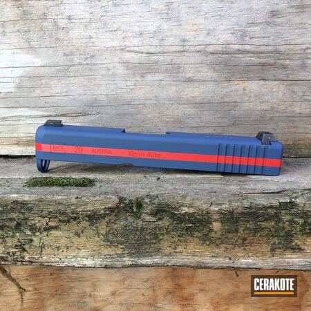 Powder Coating: Slide,KEL-TEC® NAVY BLUE H-127,Glock,Two Tone,USMC Red H-167