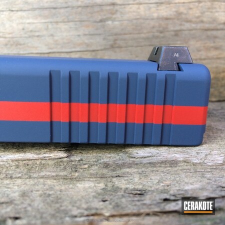 Powder Coating: Slide,KEL-TEC® NAVY BLUE H-127,Glock,Two Tone,USMC Red H-167