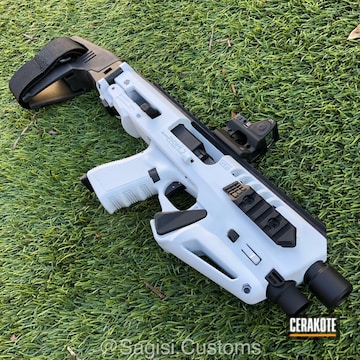 Cerakoted Micro Roni Pistol-carbine Conversion Done In H-136 Snow White