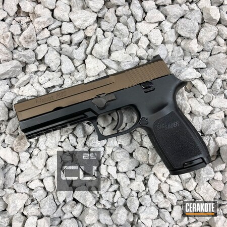 Powder Coating: Slide,Sig Sauer P250,Midnight Bronze H-294,Sig Sauer,Handguns,Pistol