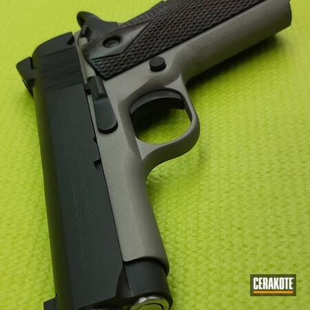 Powder Coating: Graphite Black H-146,Two Tone,1911,Pistol,Colt 1911,Colt,Titanium H-170