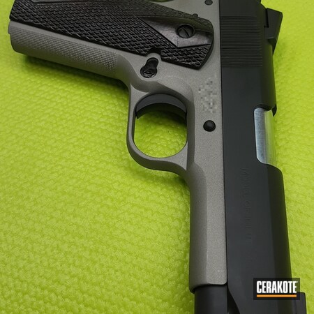 Powder Coating: Graphite Black H-146,Two Tone,1911,Pistol,Colt 1911,Colt,Titanium H-170
