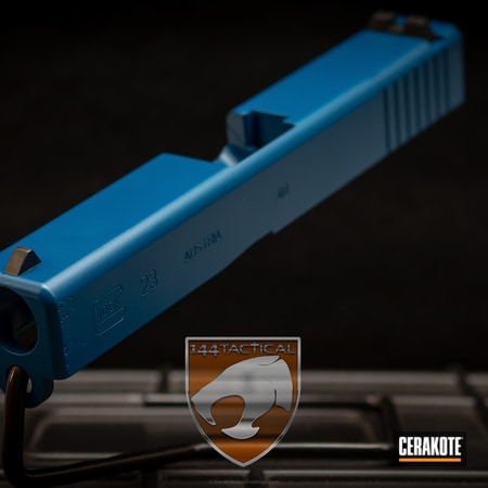 Powder Coating: Slide,Blue,Glock 23,Ridgeway Blue H-220,Restoration