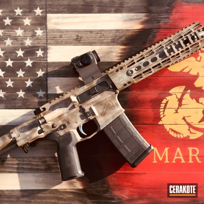 AR15 in a Freehand Cerakote Camo by Steven Hall Cerakote