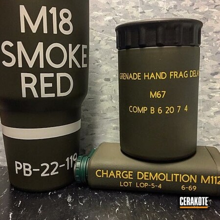 Powder Coating: DEWALT YELLOW H-126,Snow White H-136,Custom Tumbler Cup,Tumbler,Smoke Grenade,MAGPUL® O.D. GREEN H-232