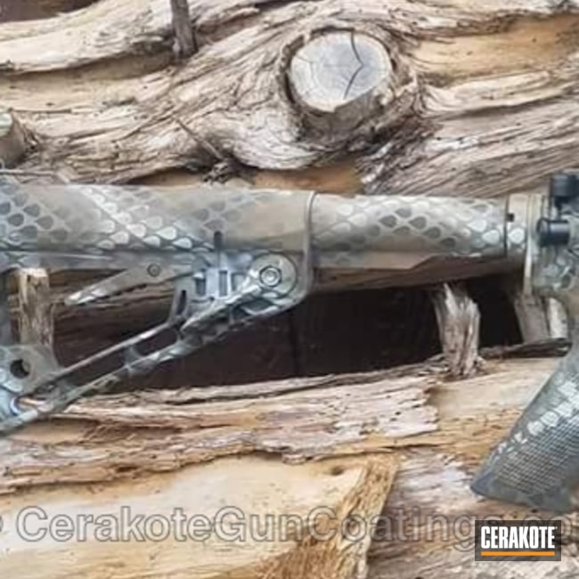 Cerakoted: Hidden White H-242,Graphite Black H-146,Rattlesnake,Tactical Rifle,Reptile Camo,Copper Brown H-149