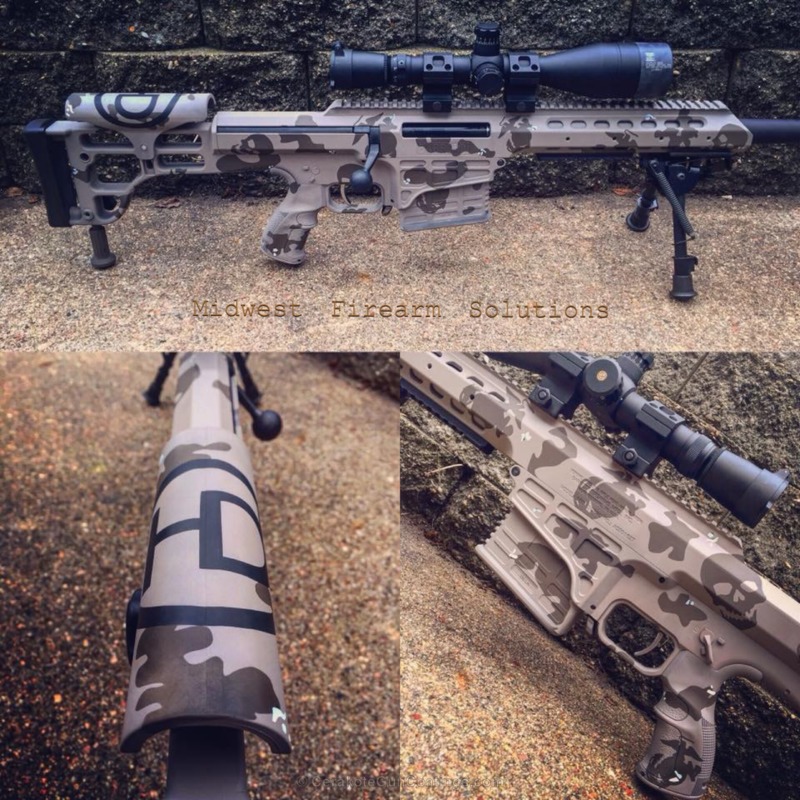 Customized Desert Rifle Bolt Action Rifle done in a Custom Cerakote Desert Camo Finish by ...