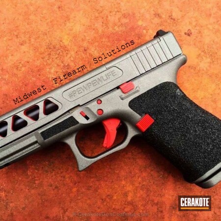 Powder Coating: Glock,Pistol,FIREHOUSE RED H-216,Tactical Grey H-227