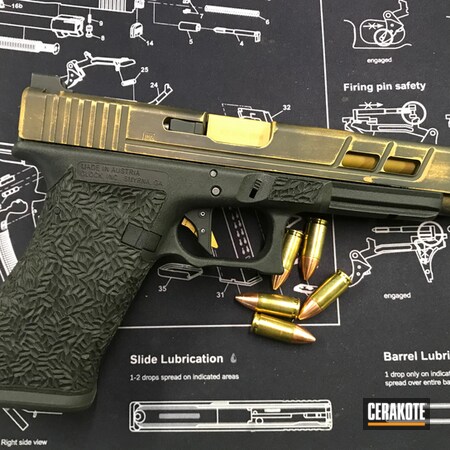 Powder Coating: Glock,Distressed,Gold H-122,Armor Black H-190,Battleworn,Glock 17,Custom