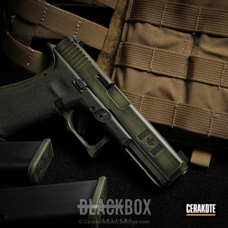 Powder Coating: Graphite Black H-146,Glock,Distressed,Pistol,Punisher,Noveske Bazooka Green H-189,Stippled