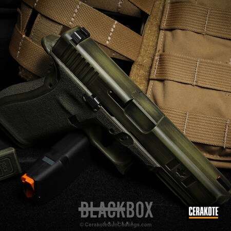 Powder Coating: Graphite Black H-146,Glock,Distressed,Pistol,Punisher,Noveske Bazooka Green H-189,Stippled