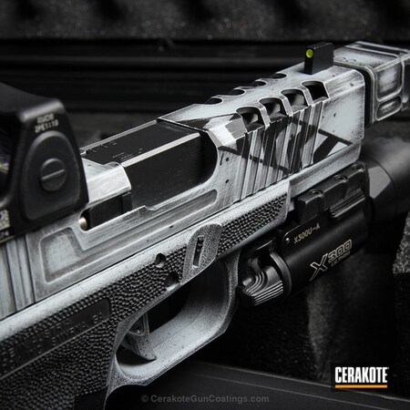 Powder Coating: Glock,Pistol,Armor Black H-190,BATTLESHIP GREY H-213,Stippled,Custom