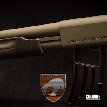 Cerakoted Remington 870 Shotgun Done In H-232 Magpul O.d. Green