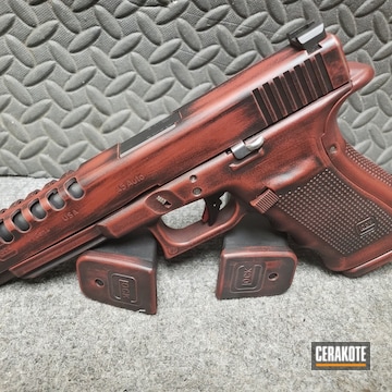 Cerakoted Glock 41 Handgun In A Distressed Cerakote Finish