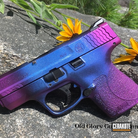 Powder Coating: M&P Shield 9mm,Graphite Black H-146,Smith & Wesson,Purple Candy,Pistol,GunCandy,M&P Shield,Color Shift