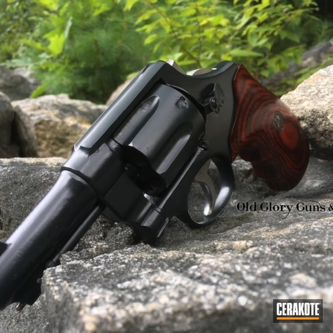 Cerakoted Smith & Wesson Revolver Refinished In Cerakote H-245 Socom Blue