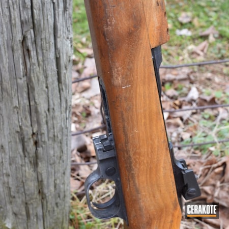 Powder Coating: Graphite Black H-146,M1 Carbine,Wood Stock,Before and After,Rifle