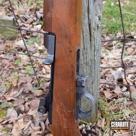 Powder Coating: Graphite Black H-146,M1 Carbine,Wood Stock,Before and After,Rifle