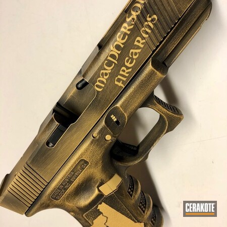 Powder Coating: Graphite Black H-146,Glock,Pistol,Gold H-122,Customer Logo,Custom