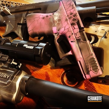 Cerakoted Glock Handgun In A Pink Kryptek Finish