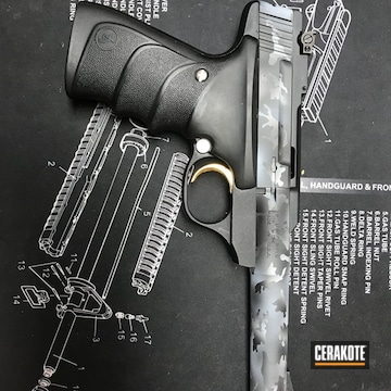 Cerakoted Browning Buckmark Handgun In A Cerakote Urban Camo Finish