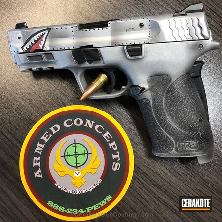 Powder Coating: Bright White H-140,Smith & Wesson,Gun Coatings,Pistol,Armor Black H-190,USMC Red H-167,M&P,Warbird,Shimmer Aluminum H-158,Smith & Wesson M&P Shield EZ