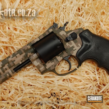 Cerakoted Revolver In A Digital Camo Finish
