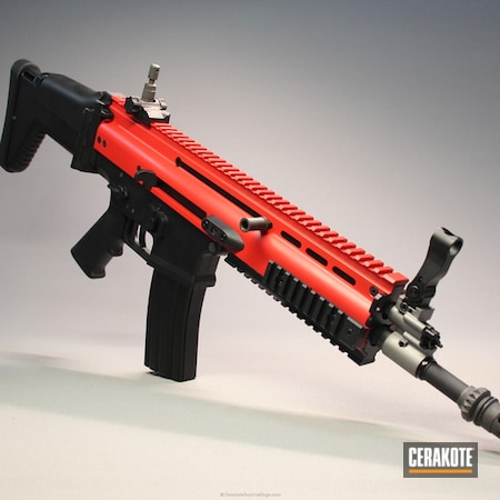 Powder Coating: Two Tone,SCAR-L,Tactical Rifle,STOPLIGHT RED C-143,SCAR