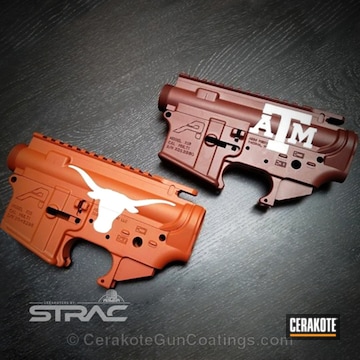 Cerakoted College Themed Upper / Lower Rifle Receivers