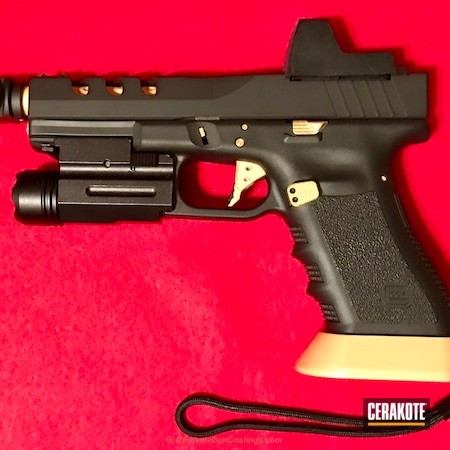 Powder Coating: Two Tone,Pistol,Gold H-122,Armor Black H-190