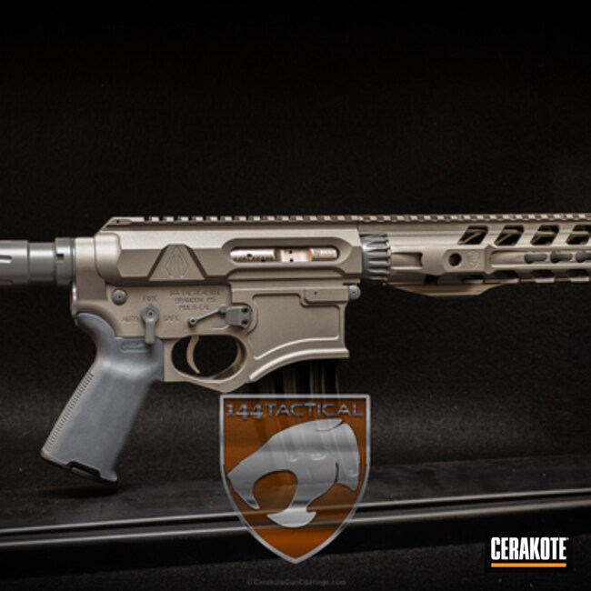 Cerakoted Tactical Rifle Finished In Cerakote Concrete And Gunmetal Grey
