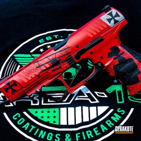 Powder Coating: Graphite Black H-146,Pistol,Walther,USMC Red H-167,Theme,Snoopy,Red Baron