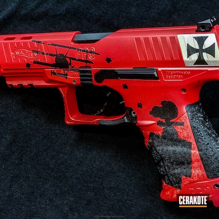 Powder Coating: Graphite Black H-146,Pistol,Walther,USMC Red H-167,Theme,Snoopy,Red Baron