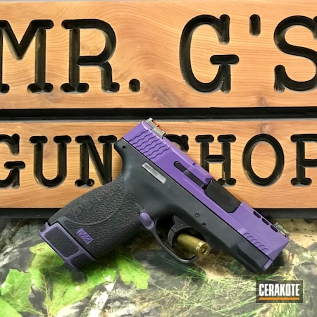 Powder Coating: Smith & Wesson M&P,Graphite Black H-146,Smith & Wesson,Two Tone,Pistol,Bright Purple H-217