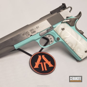 Cerakoted Springfield 1911 9mm Finished In Robin's Egg Blue