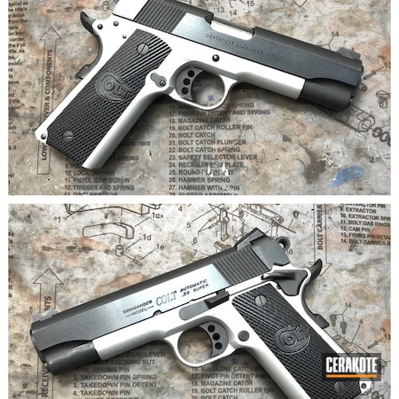 Powder Coating: Colt Commander,Graphite Black H-146,Satin Aluminum H-151,Pistol,Colt