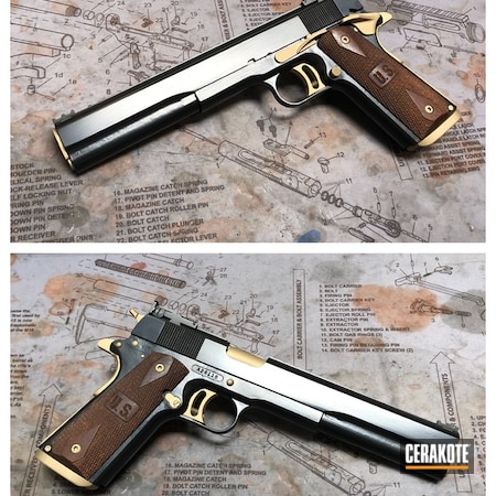 Powder Coating: Graphite Black H-146,1911,Pistol,Gold H-122