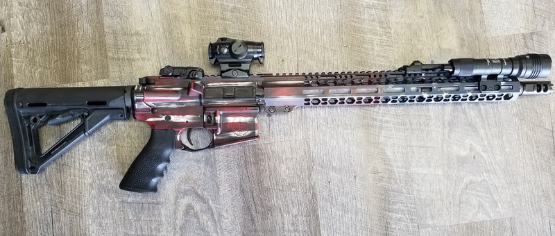 Distressed Rifles Distressed American Flag AR-15 Rifle by JOHN BRUBAKER | Cerakote