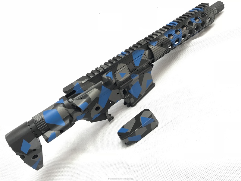 Custom Rifle coated in an Urban Splinter Camo by Thomas Riviere | Cerakote