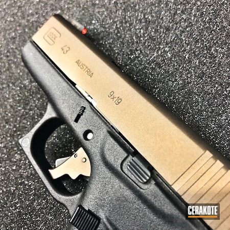 Powder Coating: Glock 43,Slide,Glock,Pistol,Burnt Bronze H-148