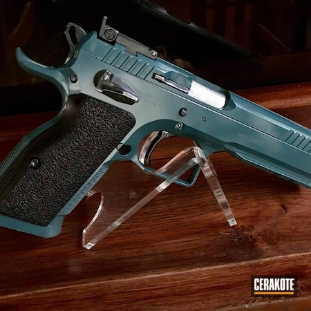 Powder Coating: JESSE JAMES CIVIL DEFENSE BLUE H-401,Pistol,Tanfoglio
