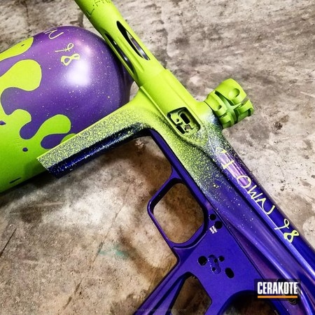 Powder Coating: Stencil,Wild Purple H-197,Paint Ball Gun,Bright Purple H-217,Paintball Gun,Gun Parts,More Than Guns,Distressed,Zombie Green H-168,Paintball,Splatter,Three Color Fade,Drips
