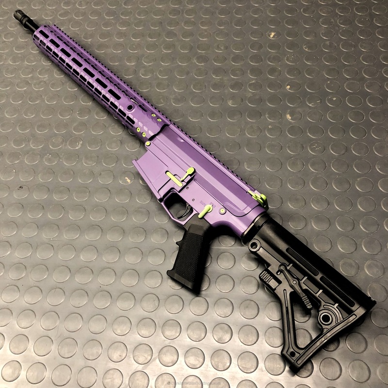 Two Toned Green and Purple Aero Precision Rifle by GLEN | Cerakote
