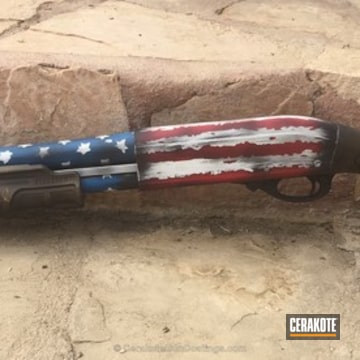 Cerakoted Remington Shotgun In An American Flag Cerakote Finish