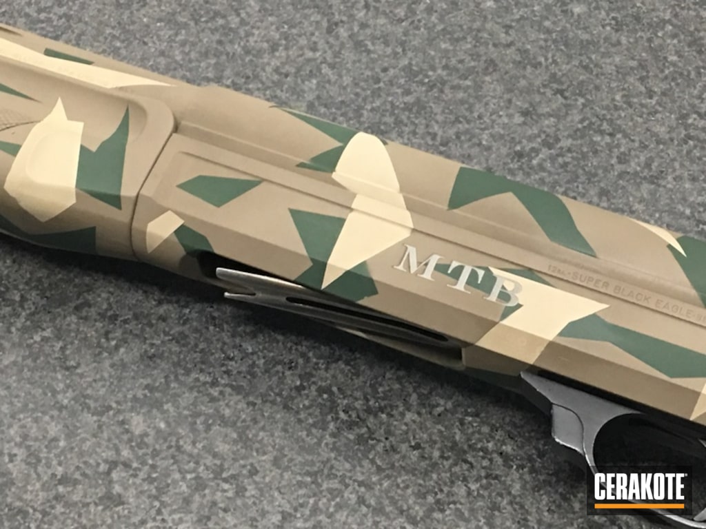 Shotgun in a Cerakote Geometric Camo Finish by WEB USER Cerakote