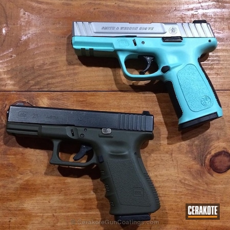 Powder Coating: Glock,Smith & Wesson,O.D. Green H-236,Robin's Egg Blue H-175,Pistols