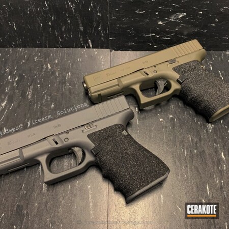 Powder Coating: Glock,Mil Spec O.D. Green H-240,Pistol,Glock 19,Sniper Grey H-234