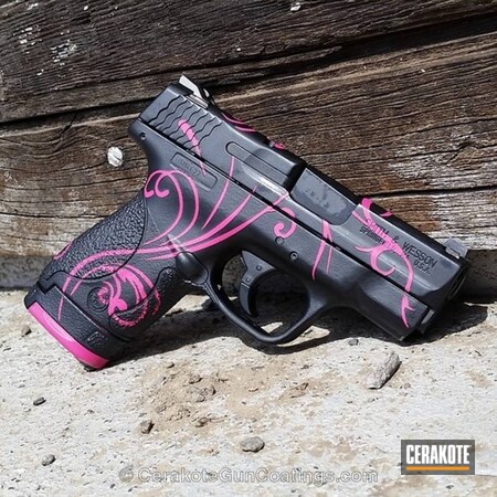 Powder Coating: Graphite Black H-146,Smith & Wesson,Bazooka Pink H-244,M&P Shield,Pistol